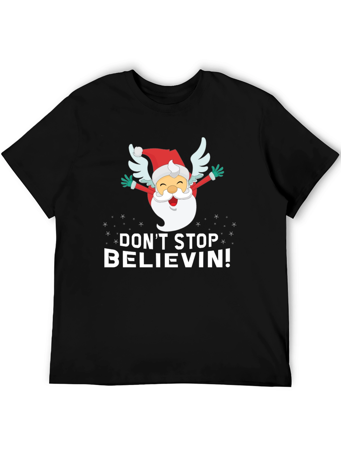 Dont Stop Believin Santa Graphic Tee