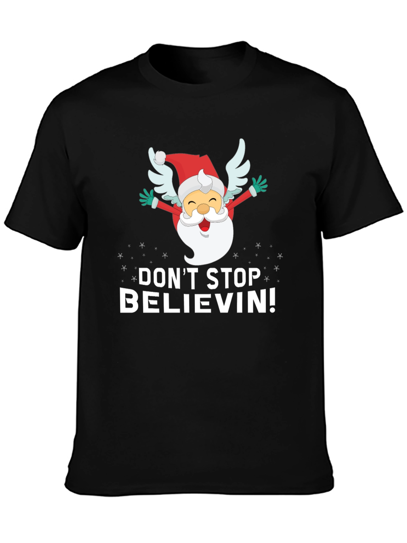 Dont Stop Believin Santa Graphic Tee