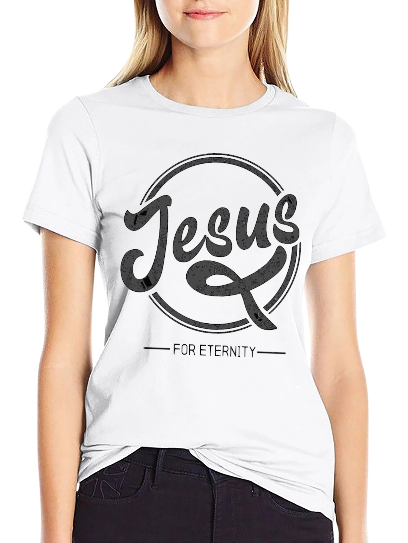 Jesus For Eternity Black Graphic T-Shirt