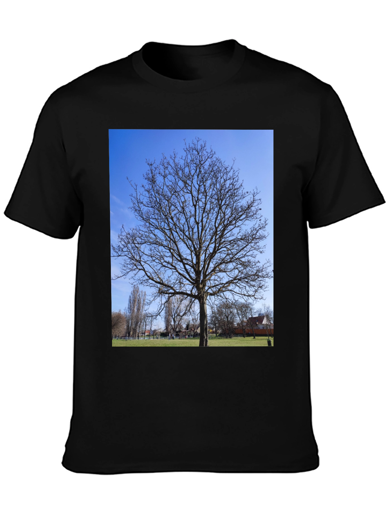 Nature Tree Graphic Black T-Shirt