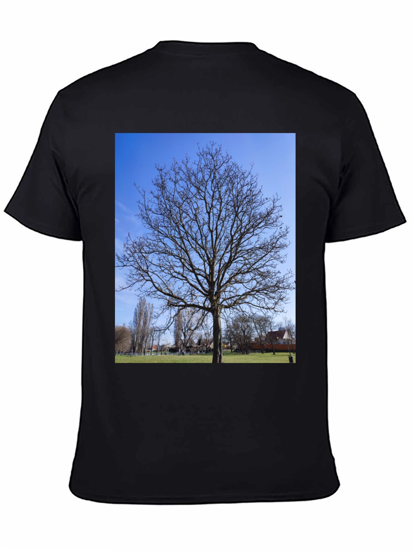 Nature Tree Graphic Black T-Shirt
