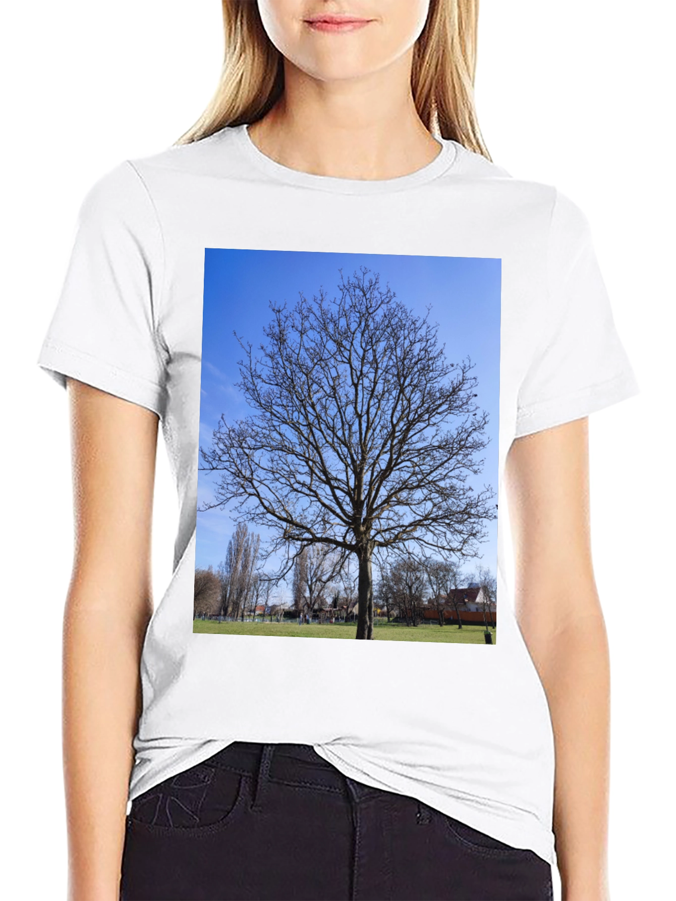 Nature Tree Graphic Black T-Shirt