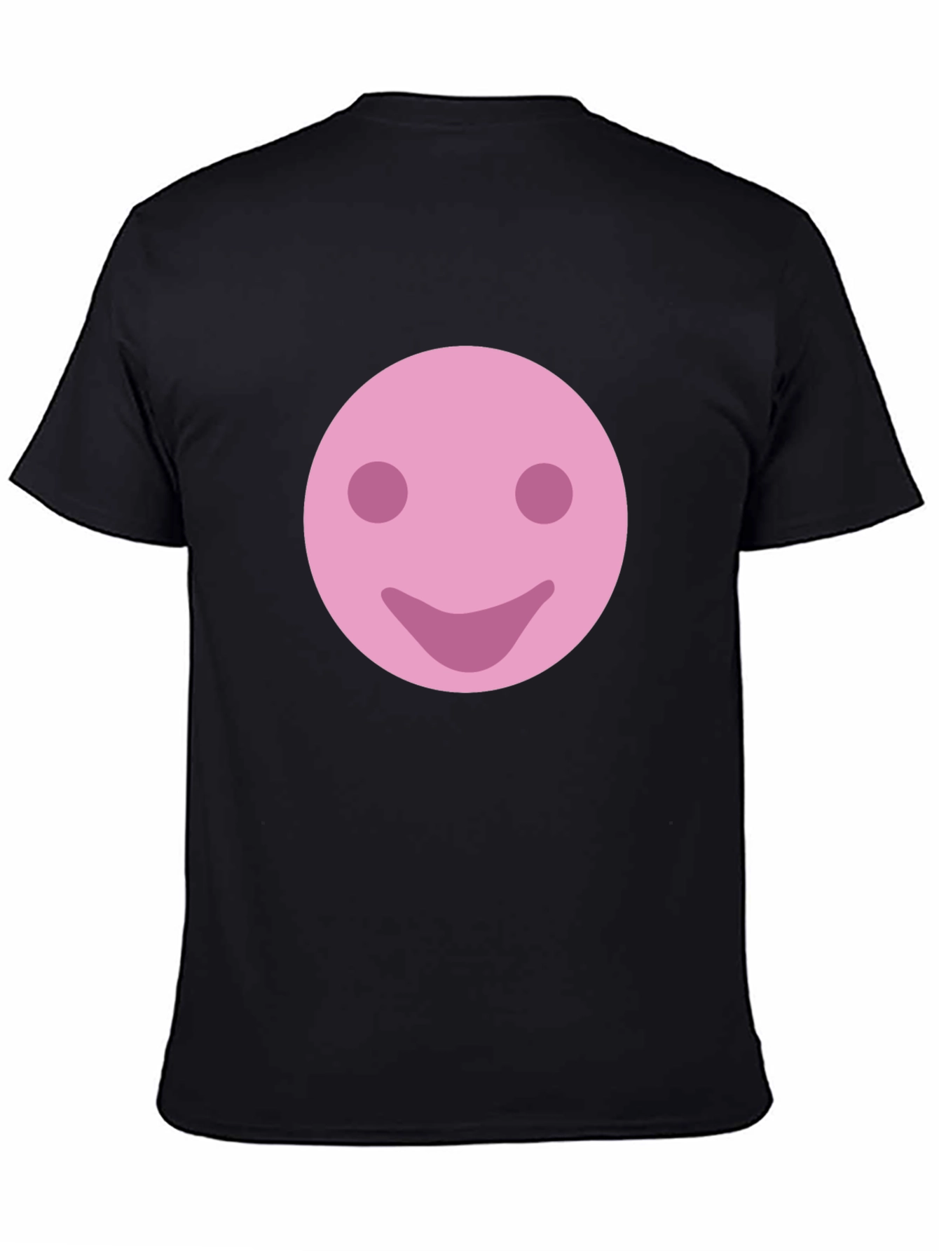 Pink Smiley Face Graphic T-Shirt - Casual Comfort