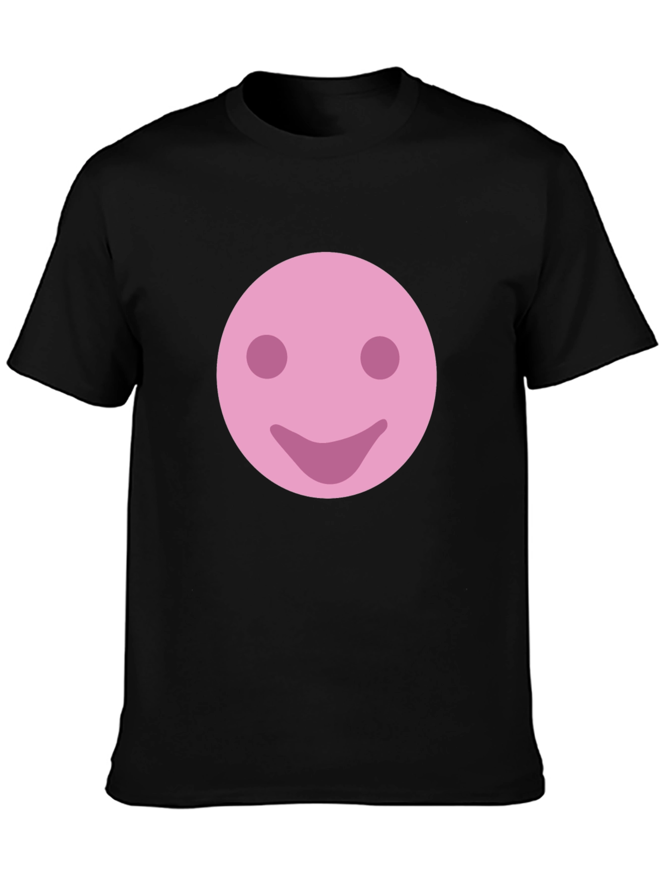 Pink Smiley Face Graphic T-Shirt - Casual Comfort