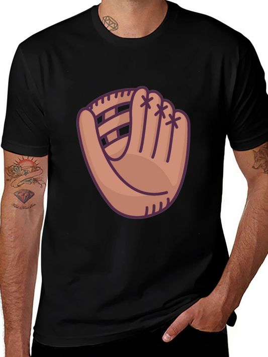Baseball Glove Graphic T-Shirt - Sporty Casual Wear