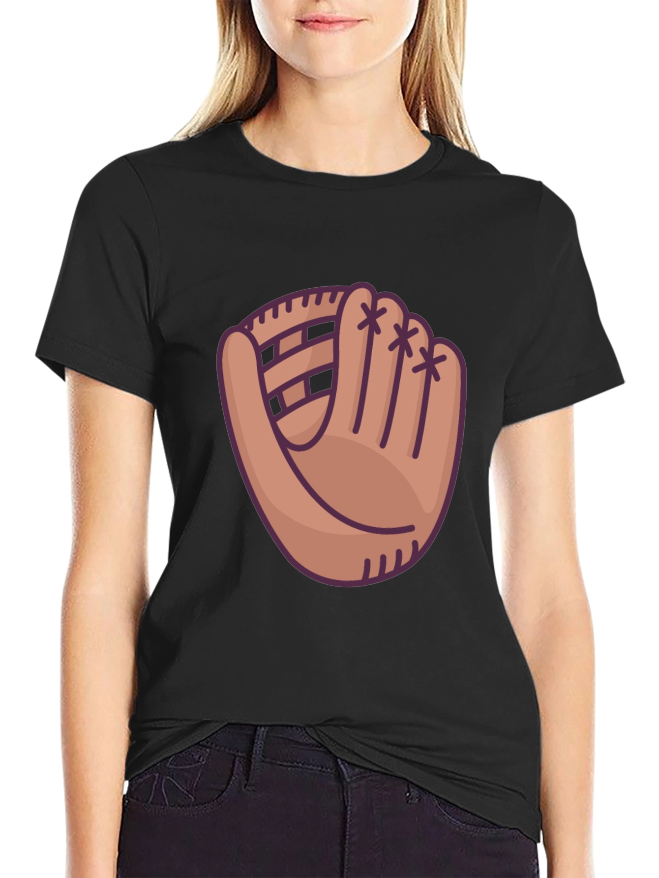 Baseball Glove Graphic T-Shirt - Sporty Casual Wear