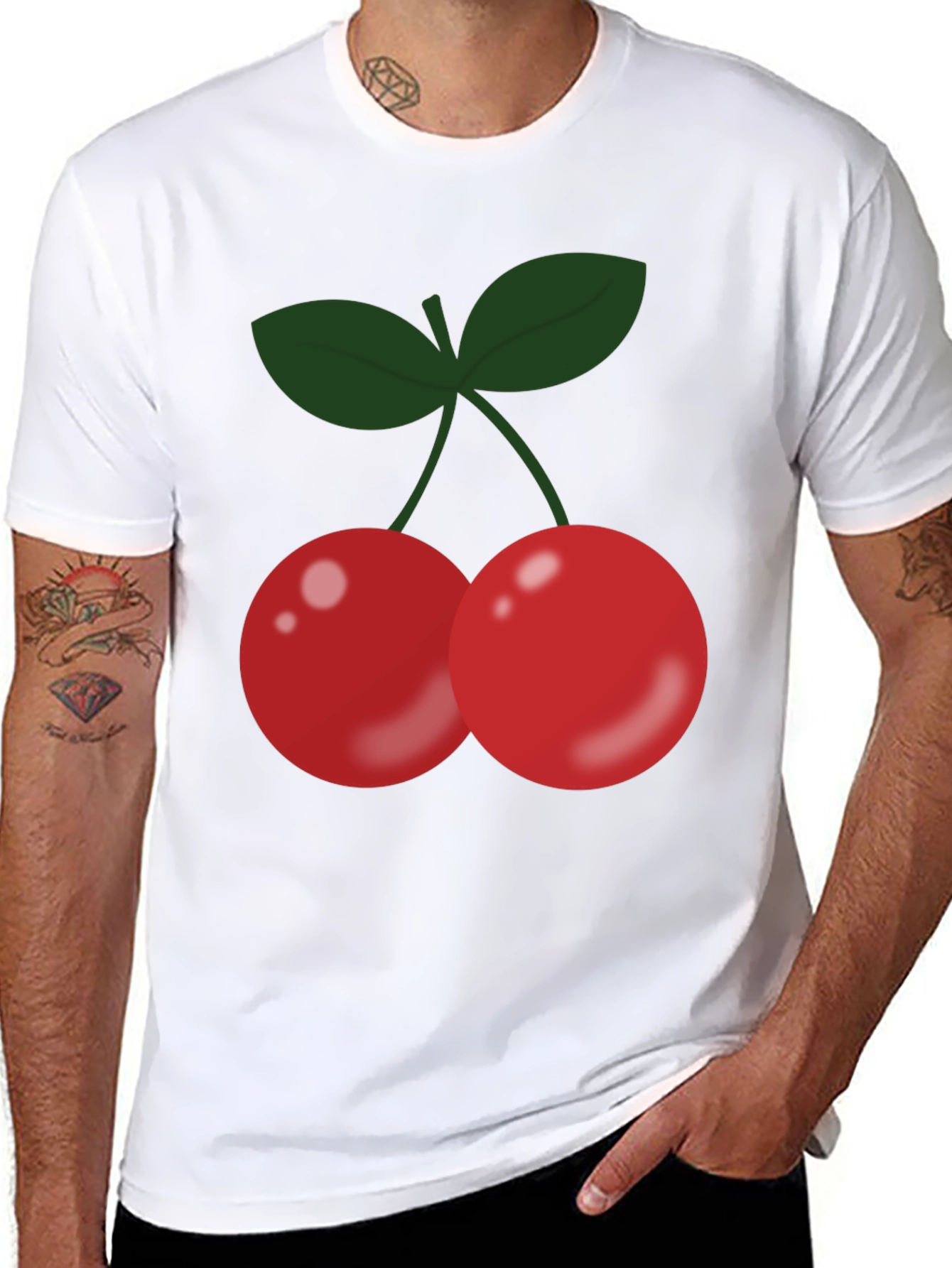 Cherry Graphic Black T-Shirt
