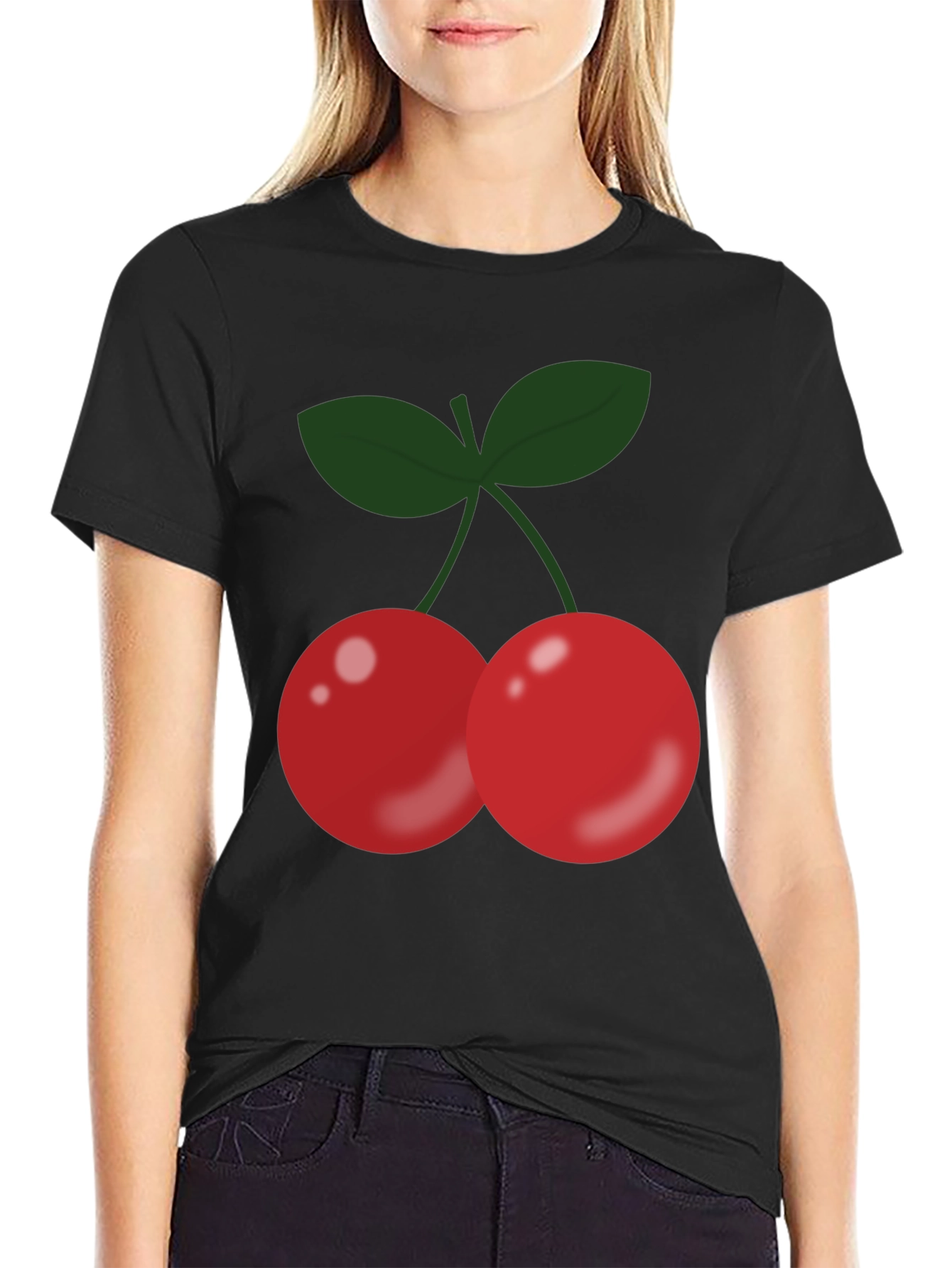 Cherry Graphic Black T-Shirt