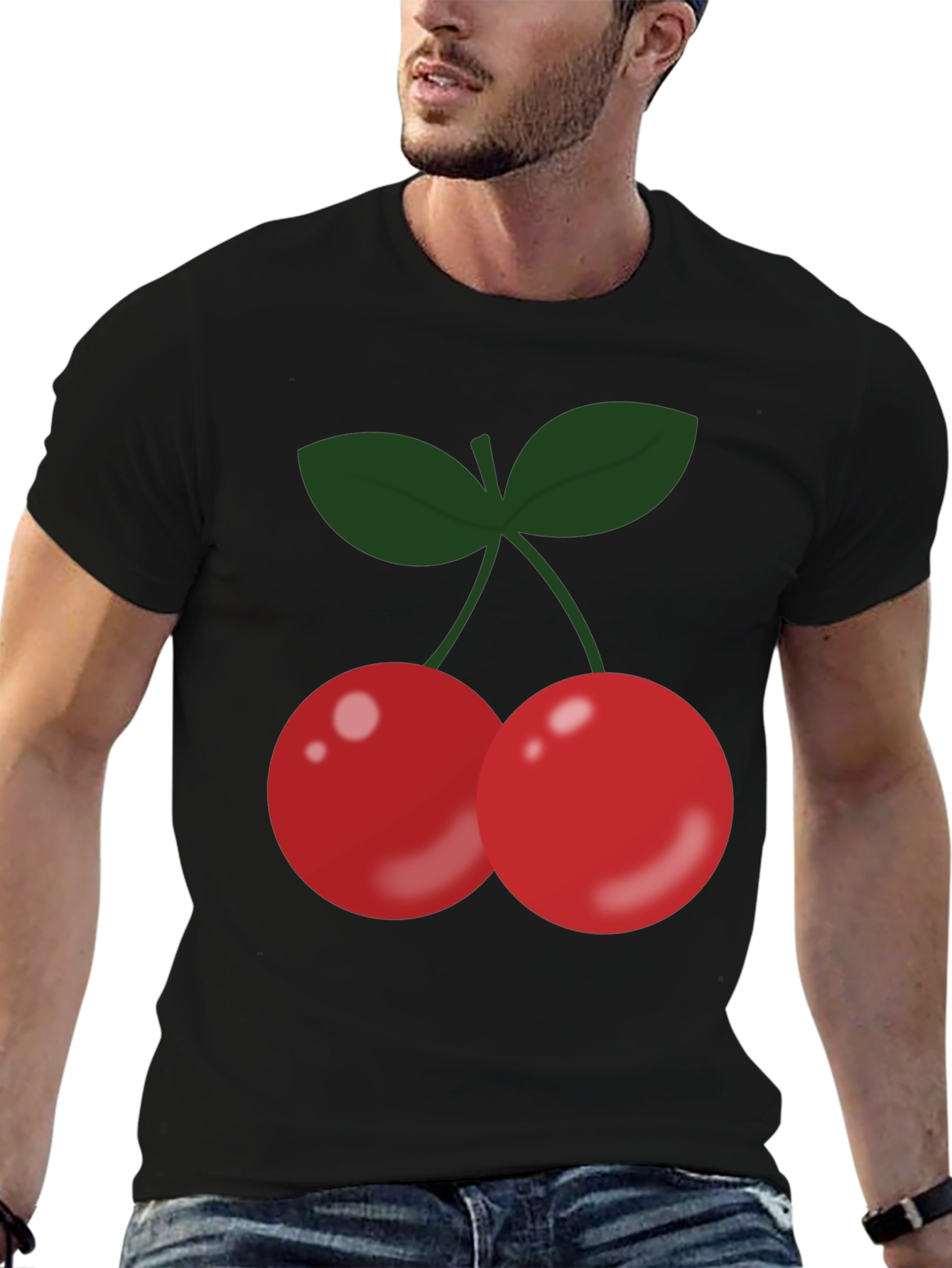 Cherry Graphic Black T-Shirt