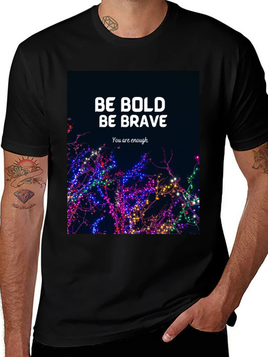 Bold Brave Graphic Tee - Black Cotton Comfort Fit