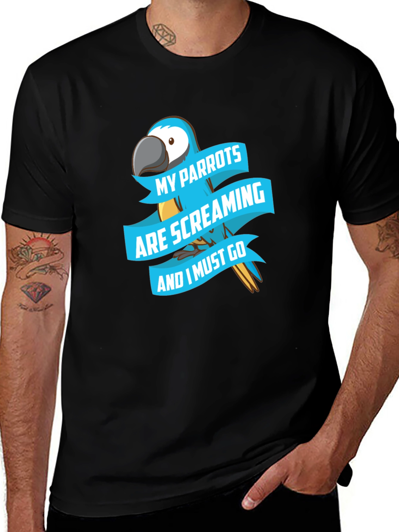 Parrot Lover T-Shirt - Screaming Parrots Graphic Tee