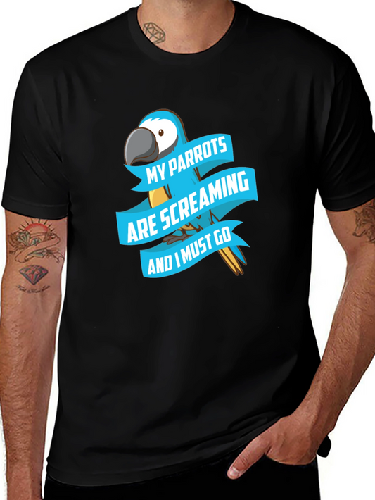 Parrot Lover T-Shirt - Screaming Parrots Graphic Tee