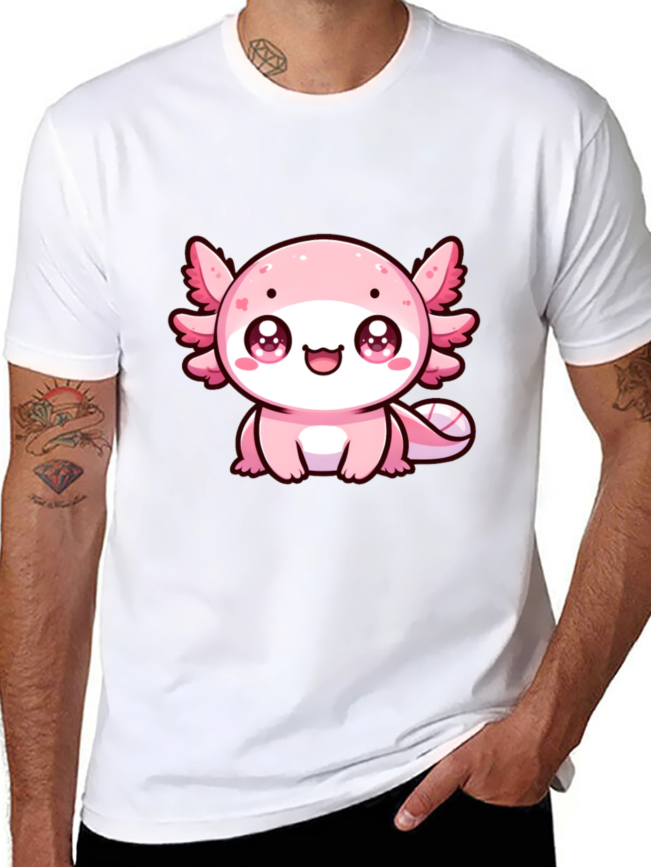 Cute Axolotl Graphic Tee - Black T-Shirt