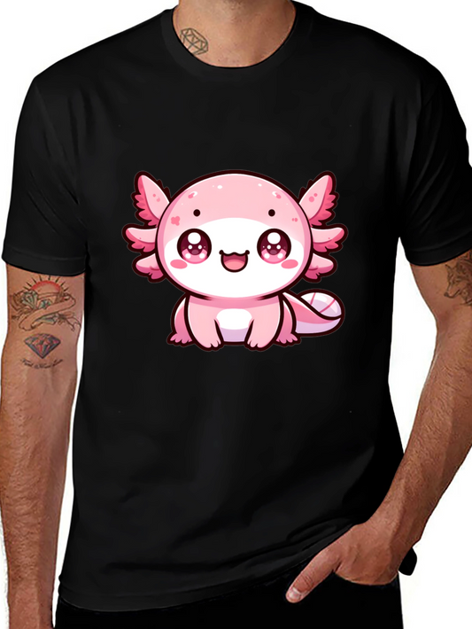 Cute Axolotl Graphic Tee - Black T-Shirt