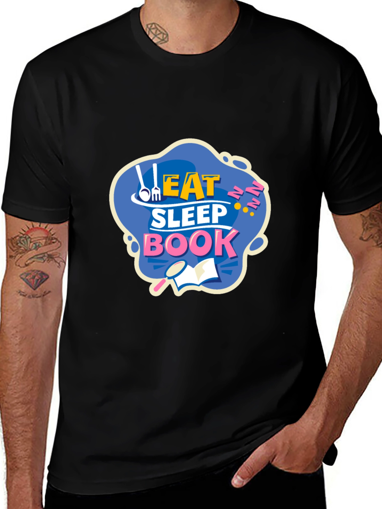 Eat Sleep Book T-Shirt - Funny Reader Tee