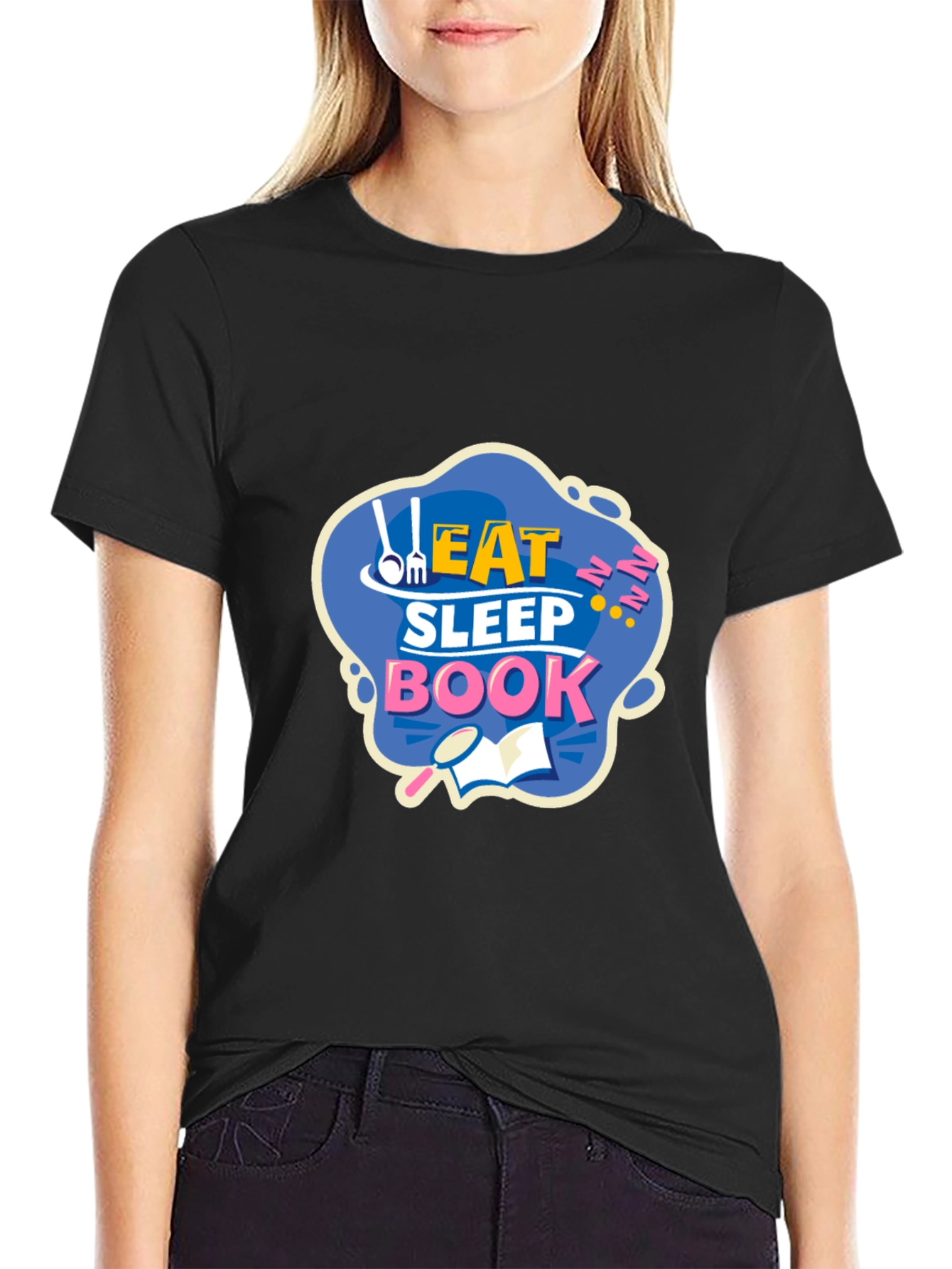 Eat Sleep Book T-Shirt - Funny Reader Tee