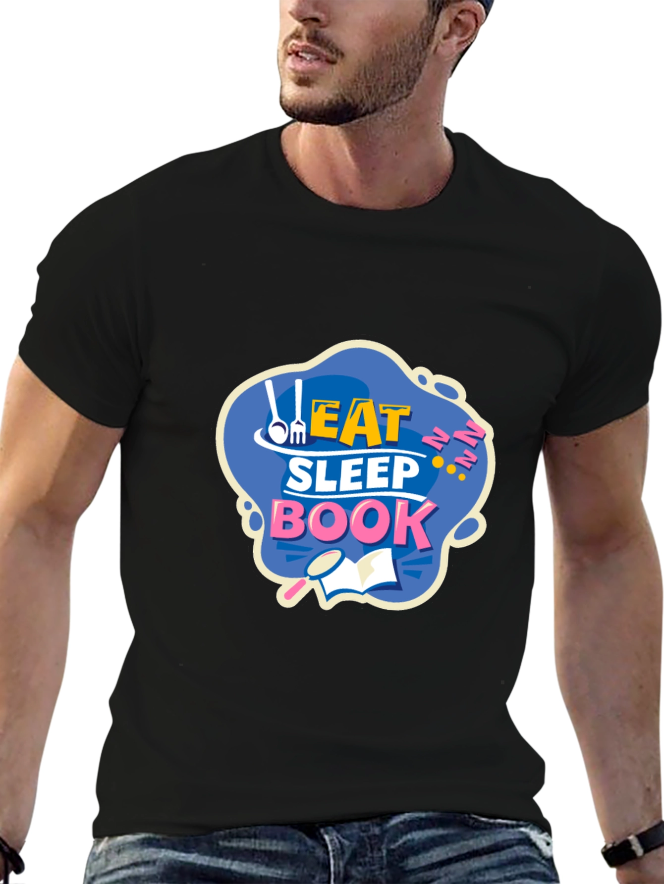 Eat Sleep Book T-Shirt - Funny Reader Tee