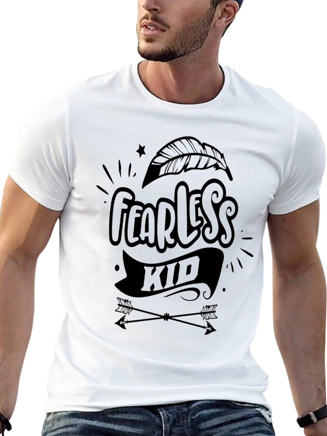 Fearless Kid Graphic Print T-Shirt