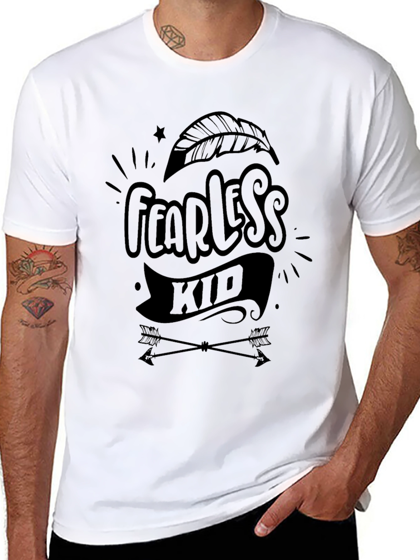Fearless Kid Graphic Print T-Shirt