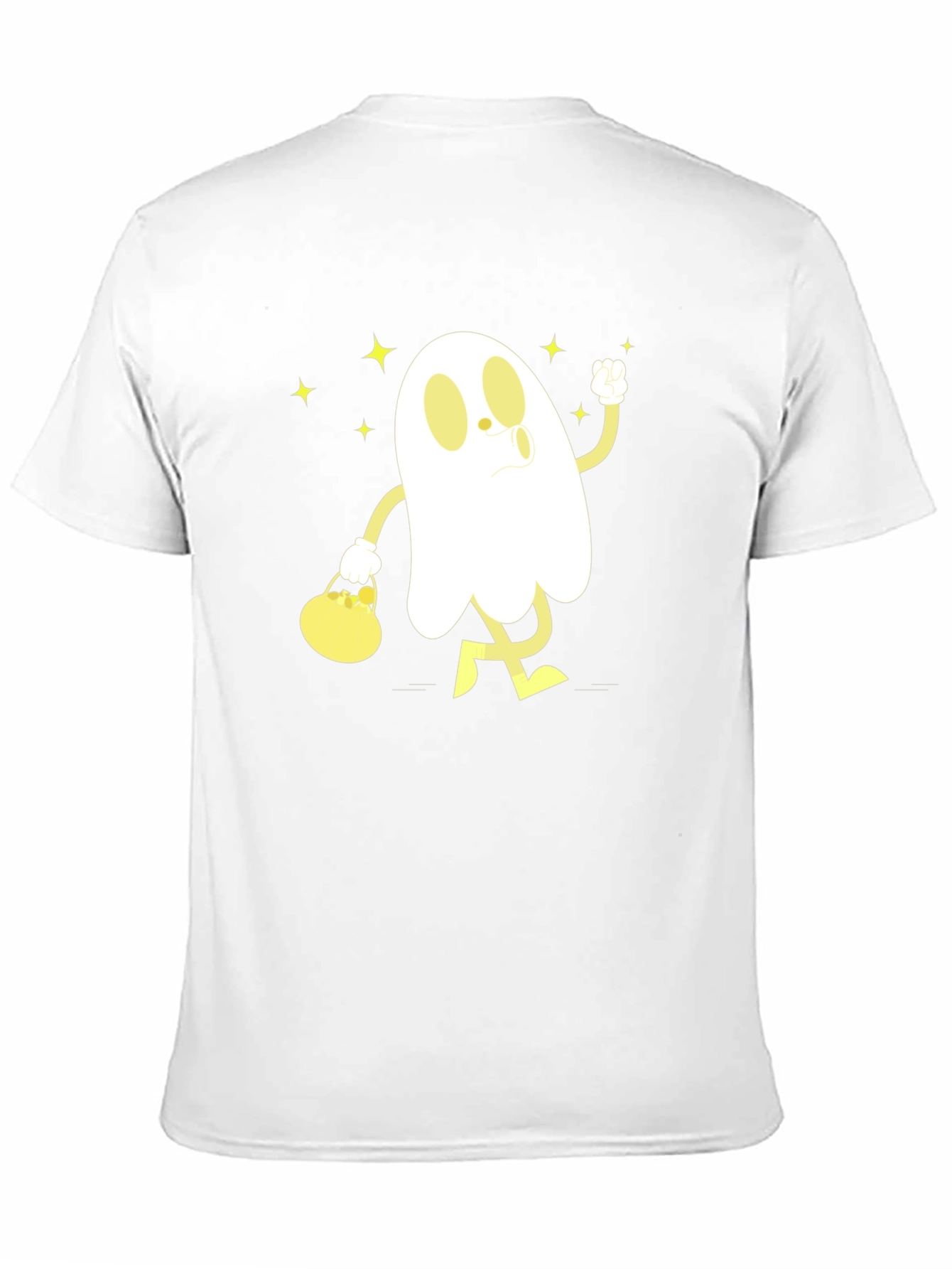 Cartoon Ghost Graphic T-Shirt - Halloween Style