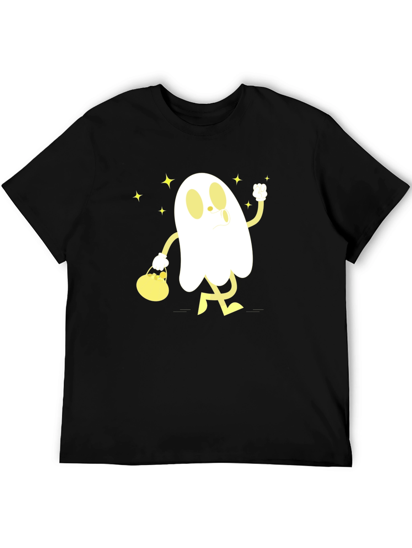 Cartoon Ghost Graphic T-Shirt - Halloween Style