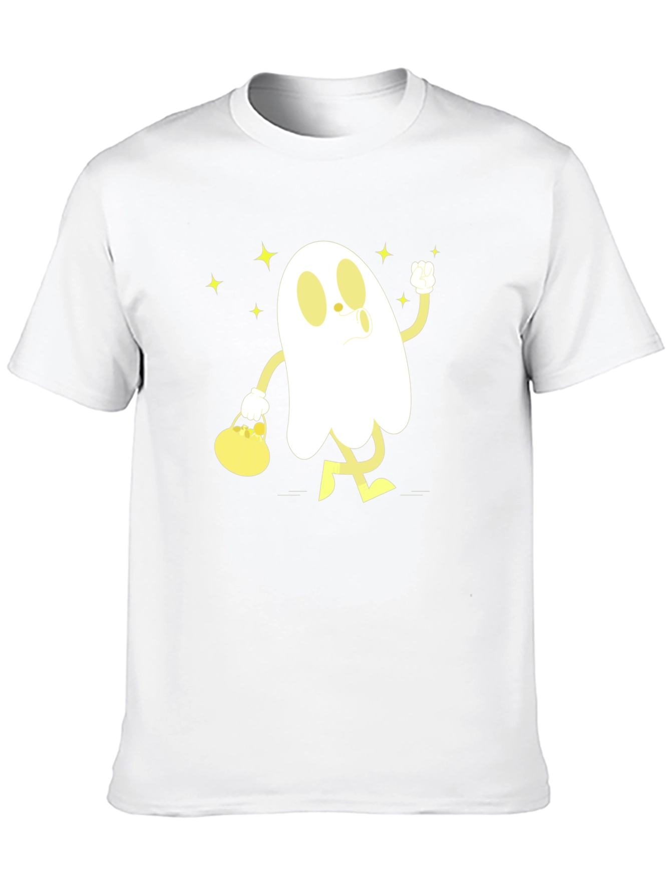 Cartoon Ghost Graphic T-Shirt - Halloween Style