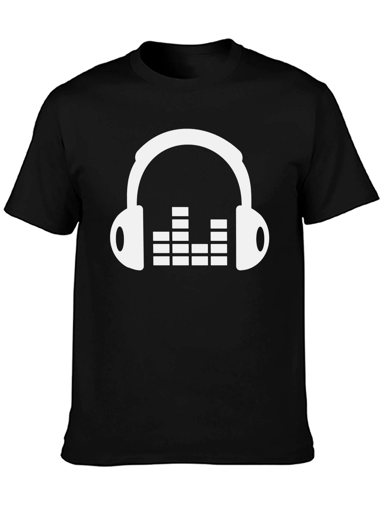 Headphones & Equalizer Black T-Shirt