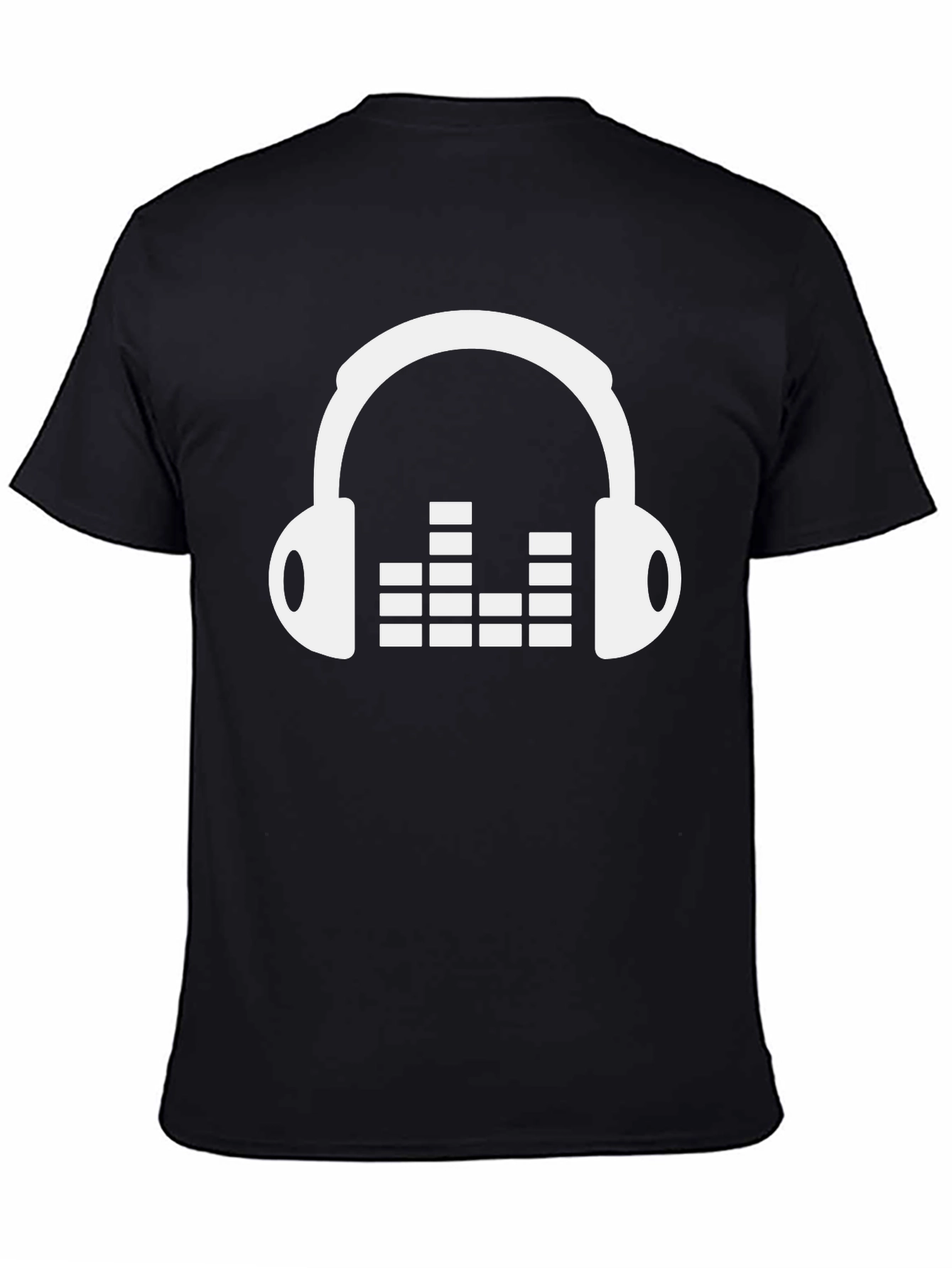 Headphones & Equalizer Black T-Shirt