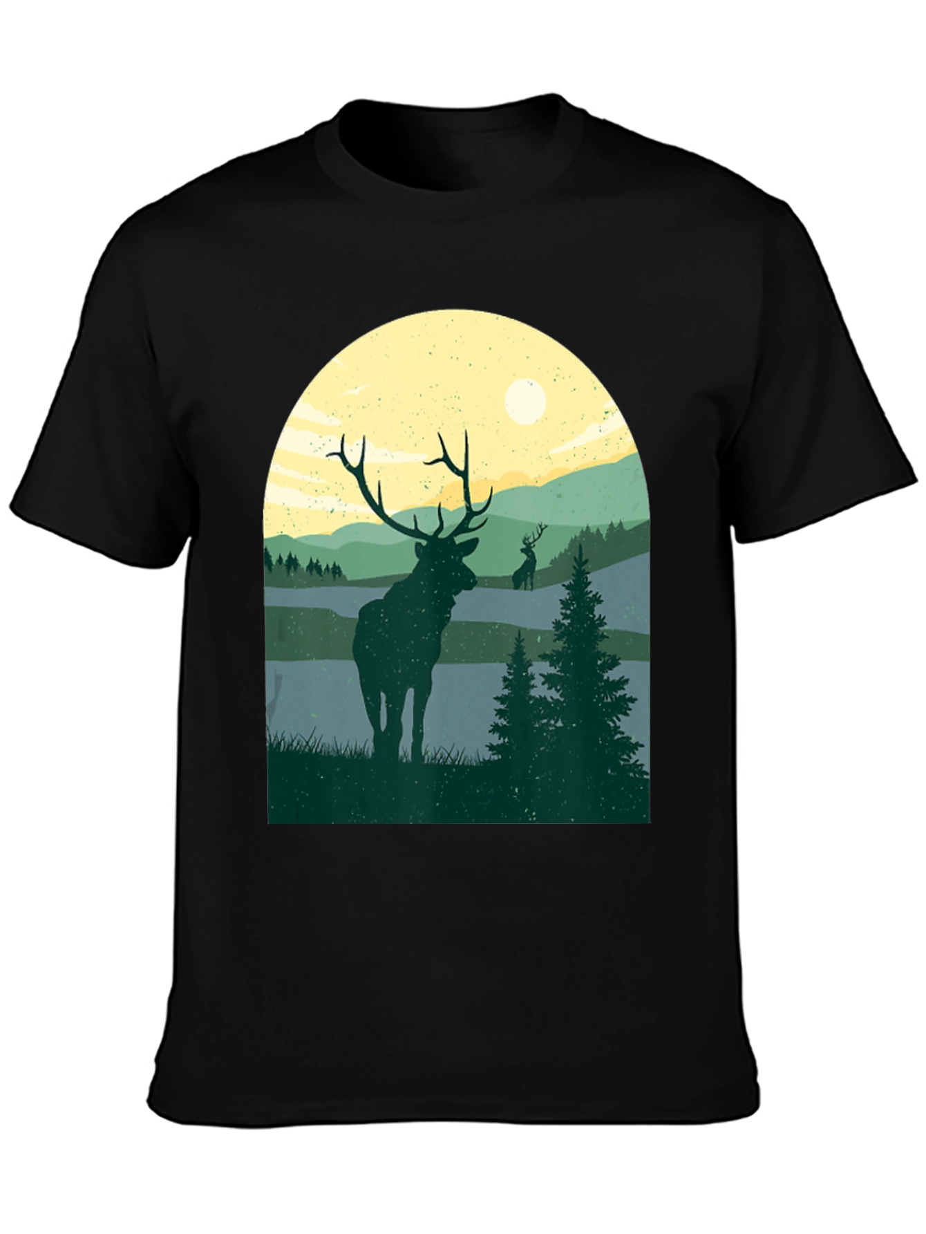 Elk Silhouette T-Shirt - Nature Inspired Design