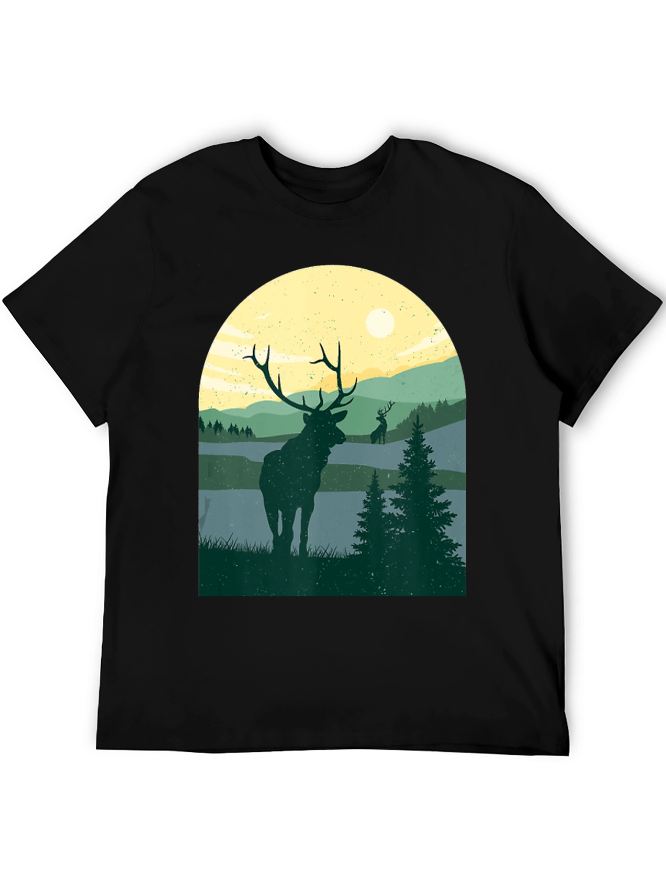 Elk Silhouette T-Shirt - Nature Inspired Design