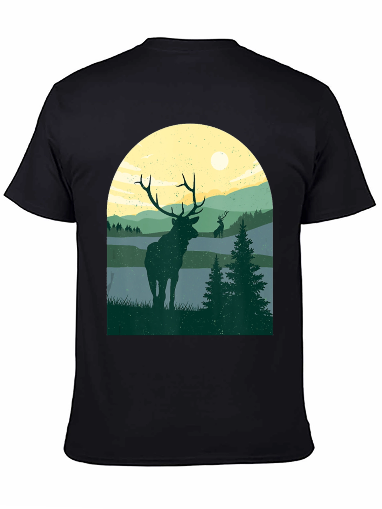 Elk Silhouette T-Shirt - Nature Inspired Design