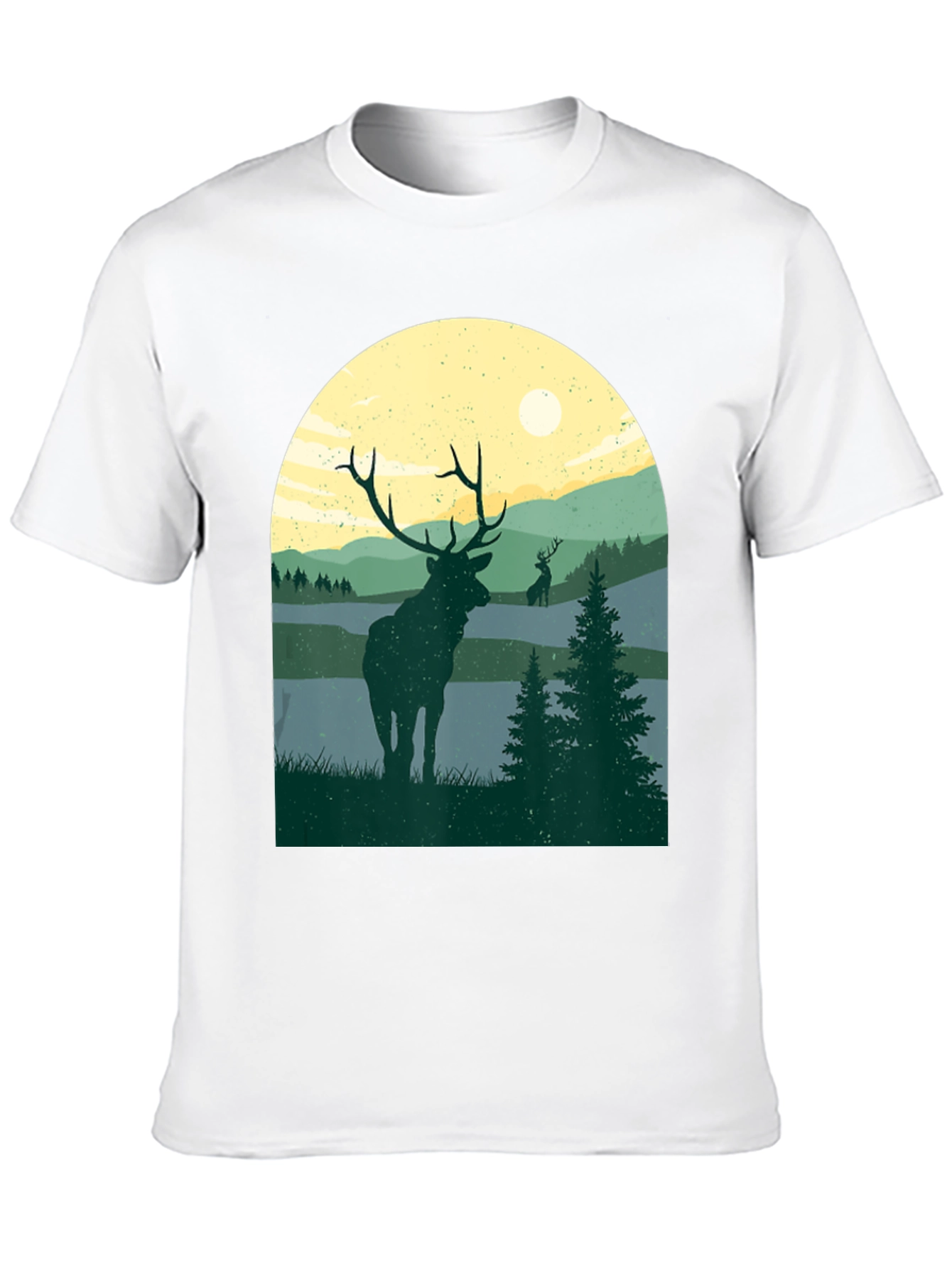 Elk Silhouette T-Shirt - Nature Inspired Design