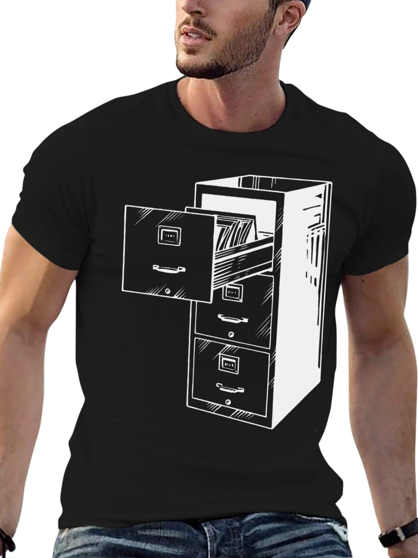 Filing Cabinet Graphic T-Shirt - Office Humor Tee