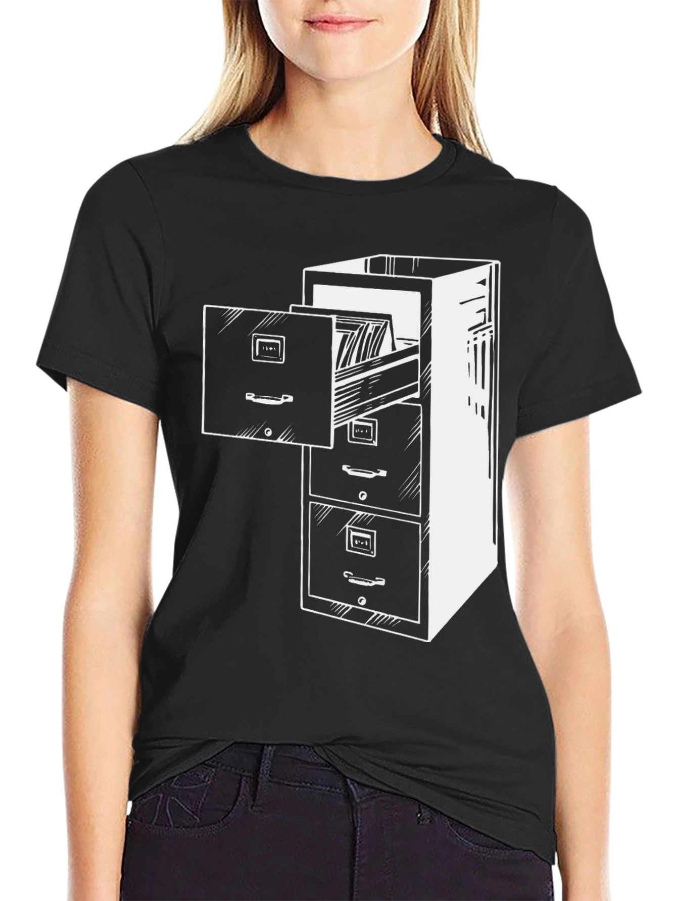 Filing Cabinet Graphic T-Shirt - Office Humor Tee