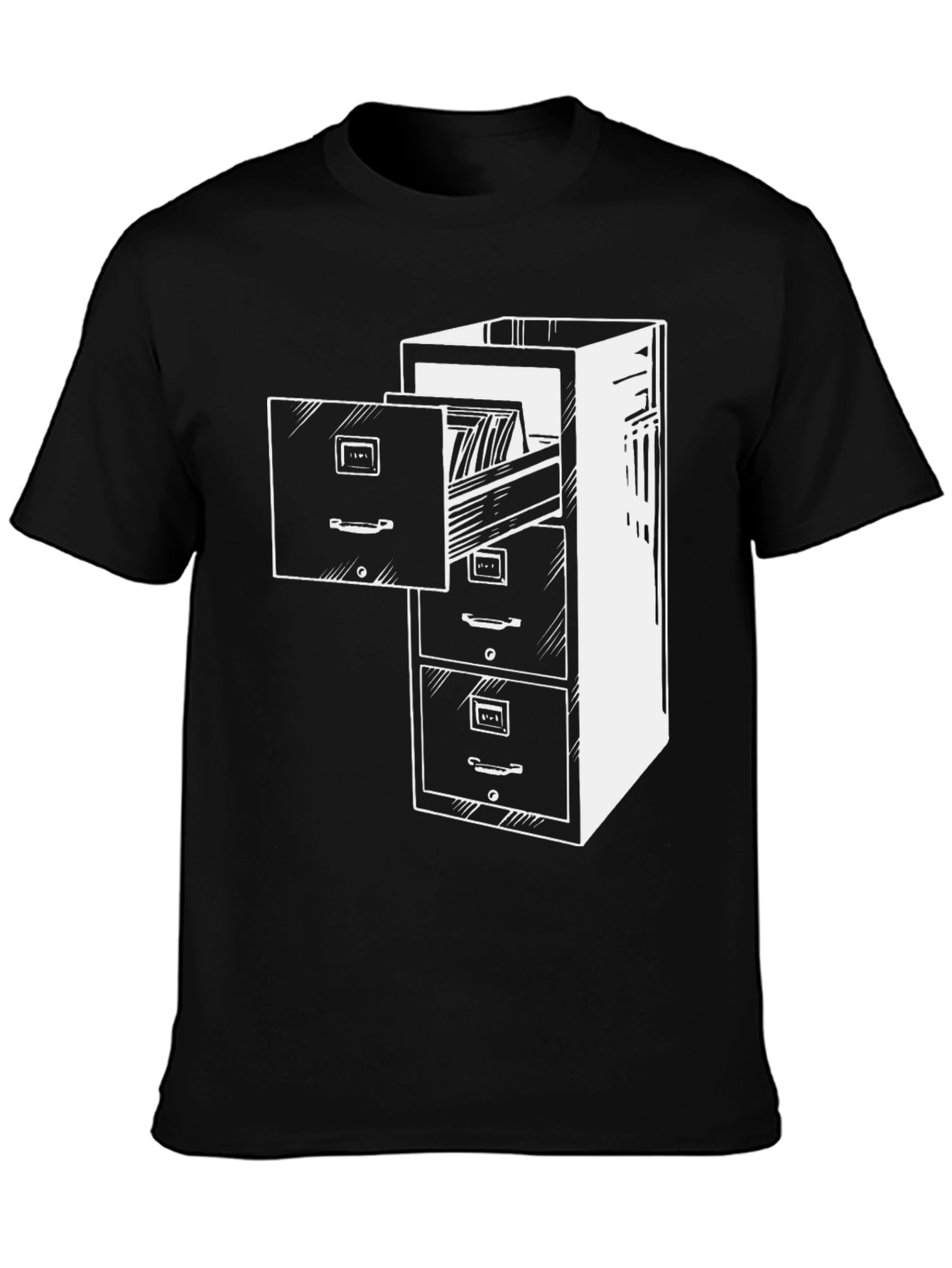 Filing Cabinet Graphic T-Shirt - Office Humor Tee