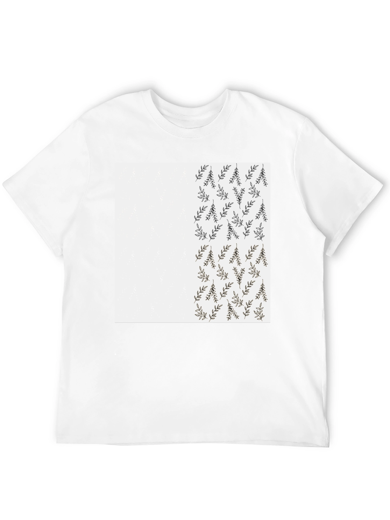 Leaf Print Black Casual T-Shirt