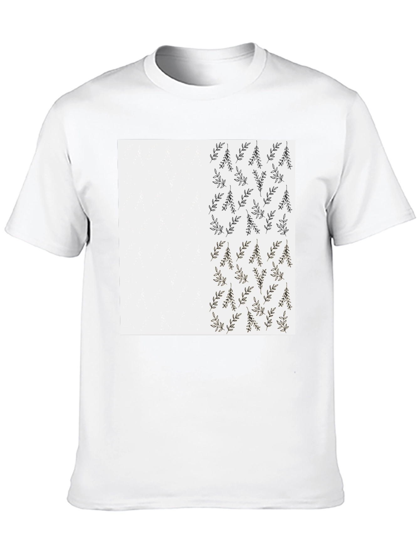 Leaf Print Black Casual T-Shirt