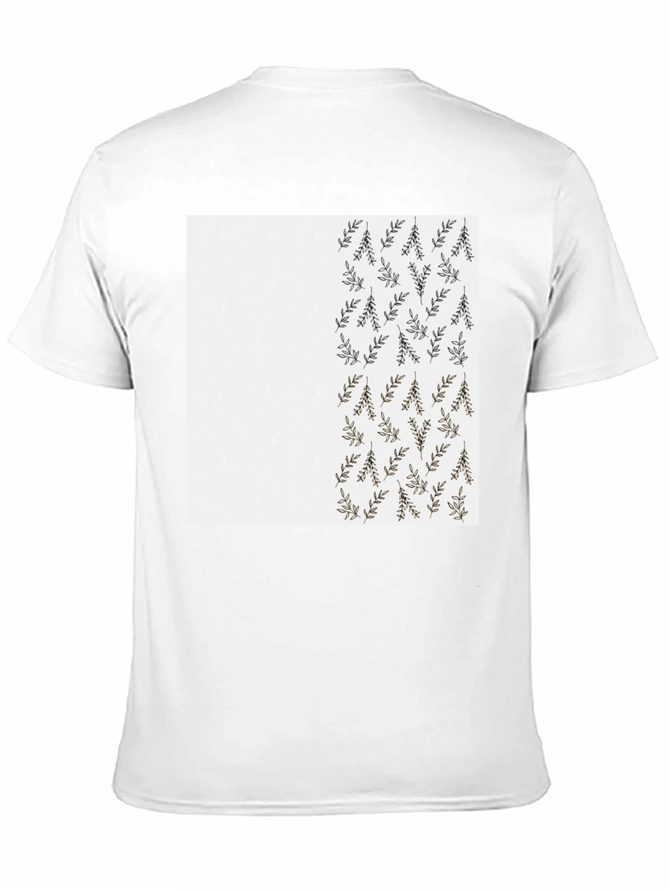 Leaf Print Black Casual T-Shirt
