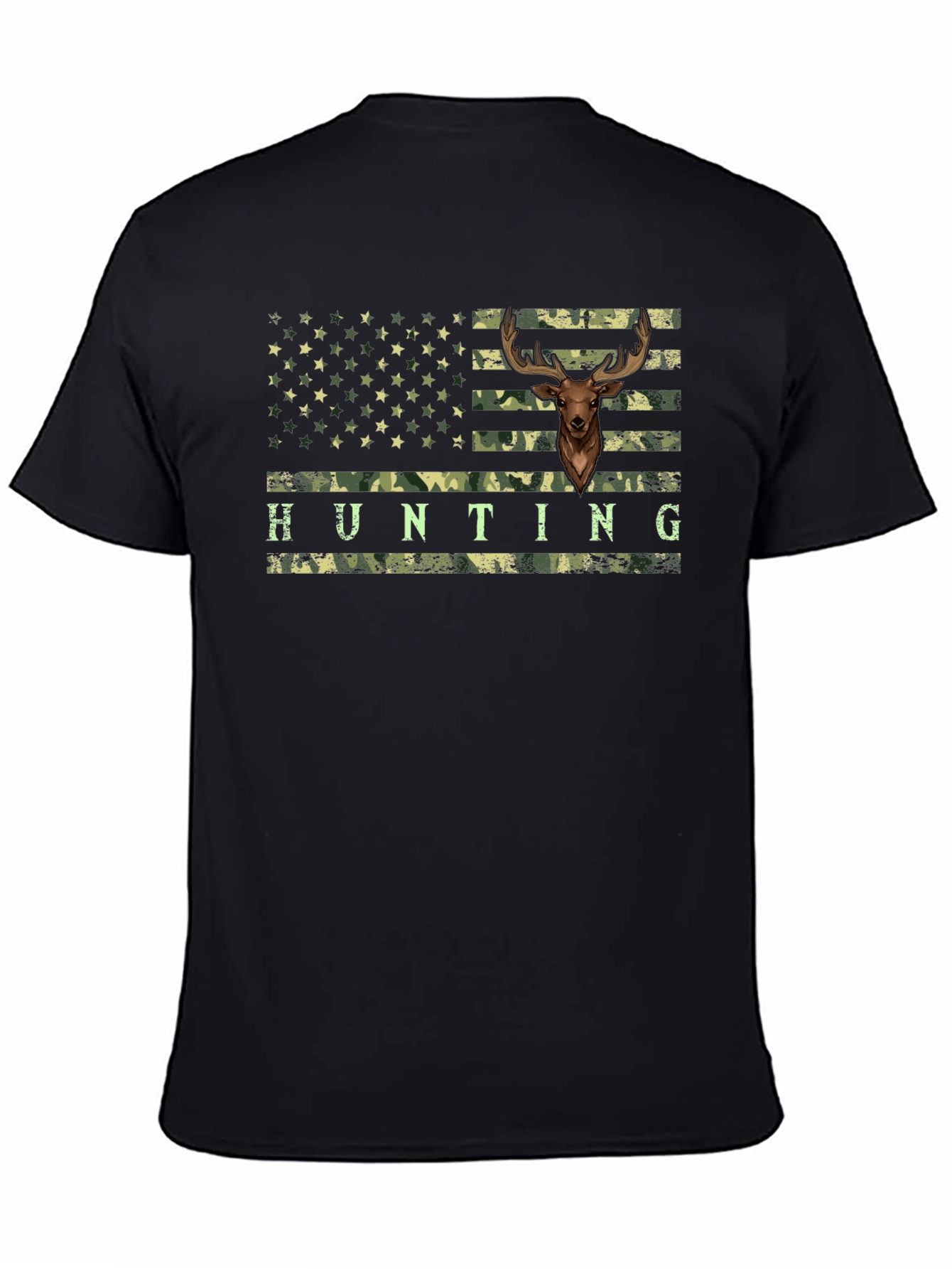 Hunting Flag Deer Graphic T-Shirt