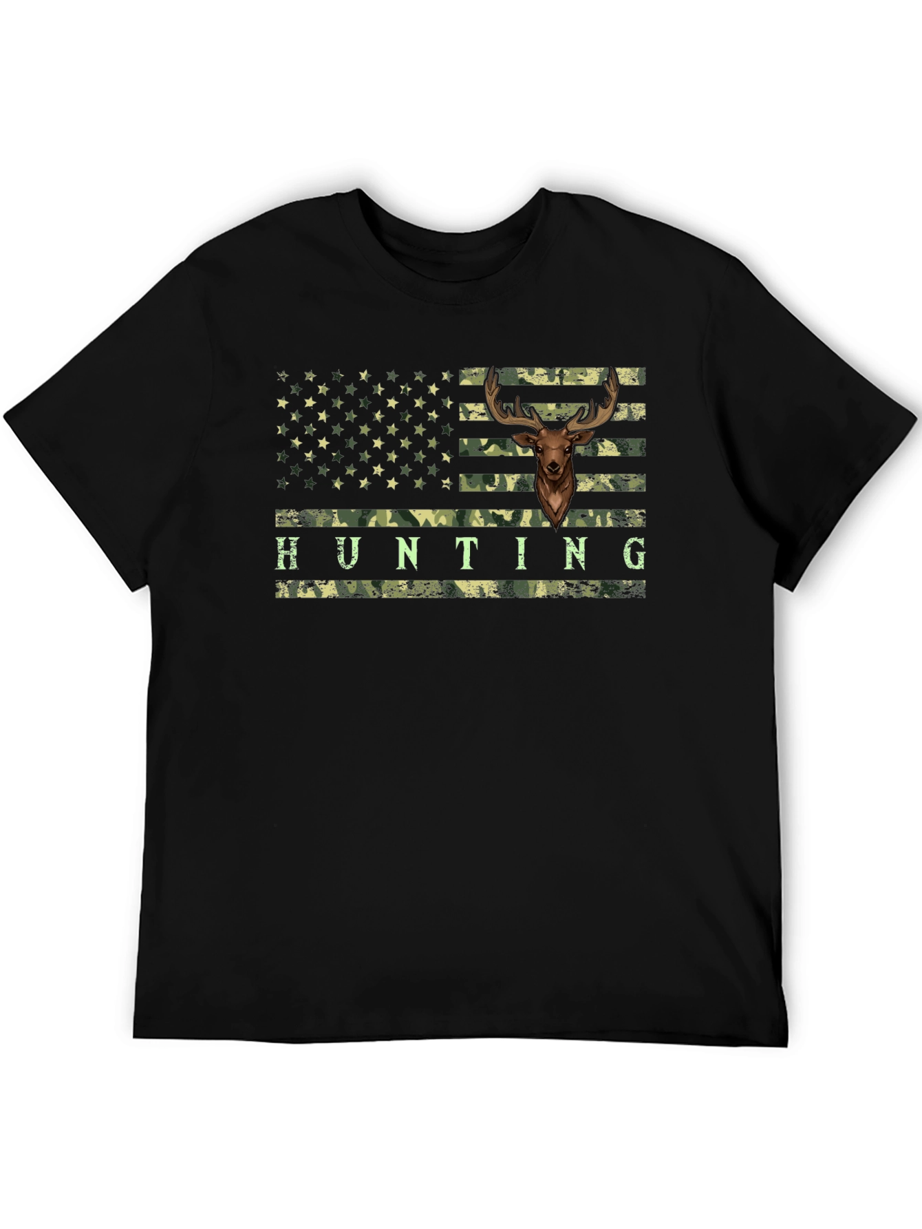 Hunting Flag Deer Graphic T-Shirt