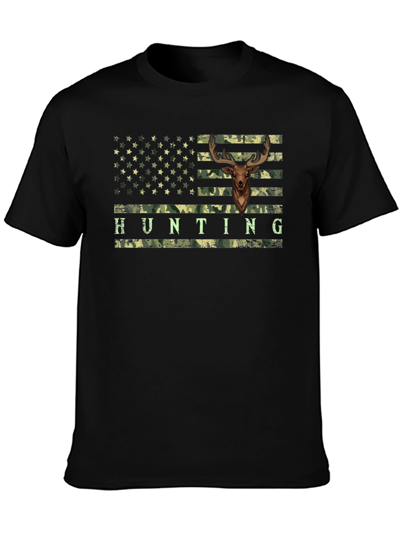 Hunting Flag Deer Graphic T-Shirt