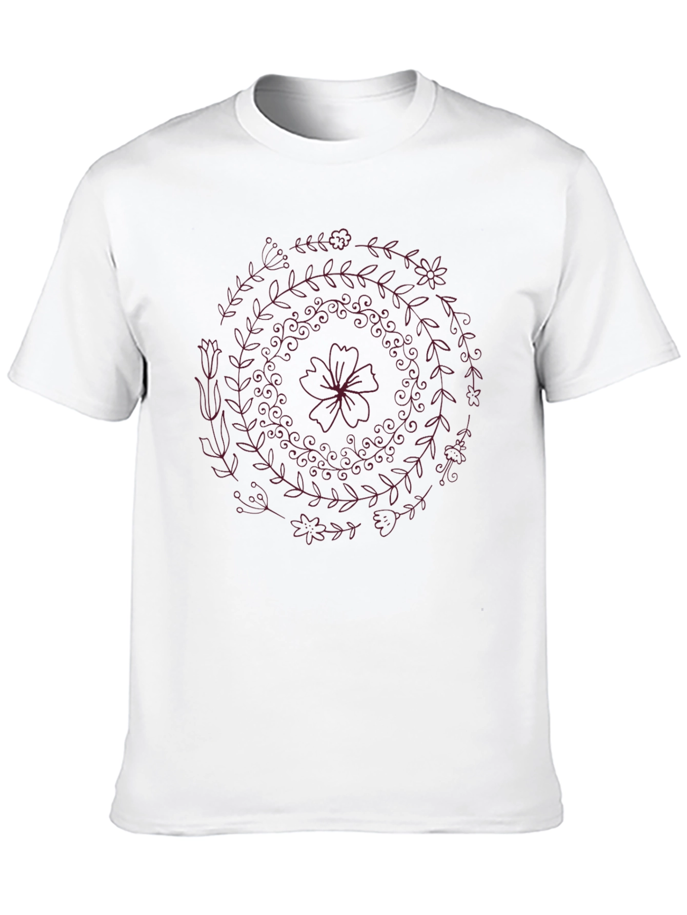 Floral Mandala Graphic Black T-Shirt