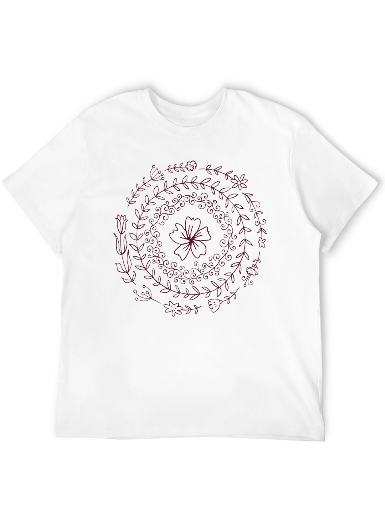 Floral Mandala Graphic Black T-Shirt