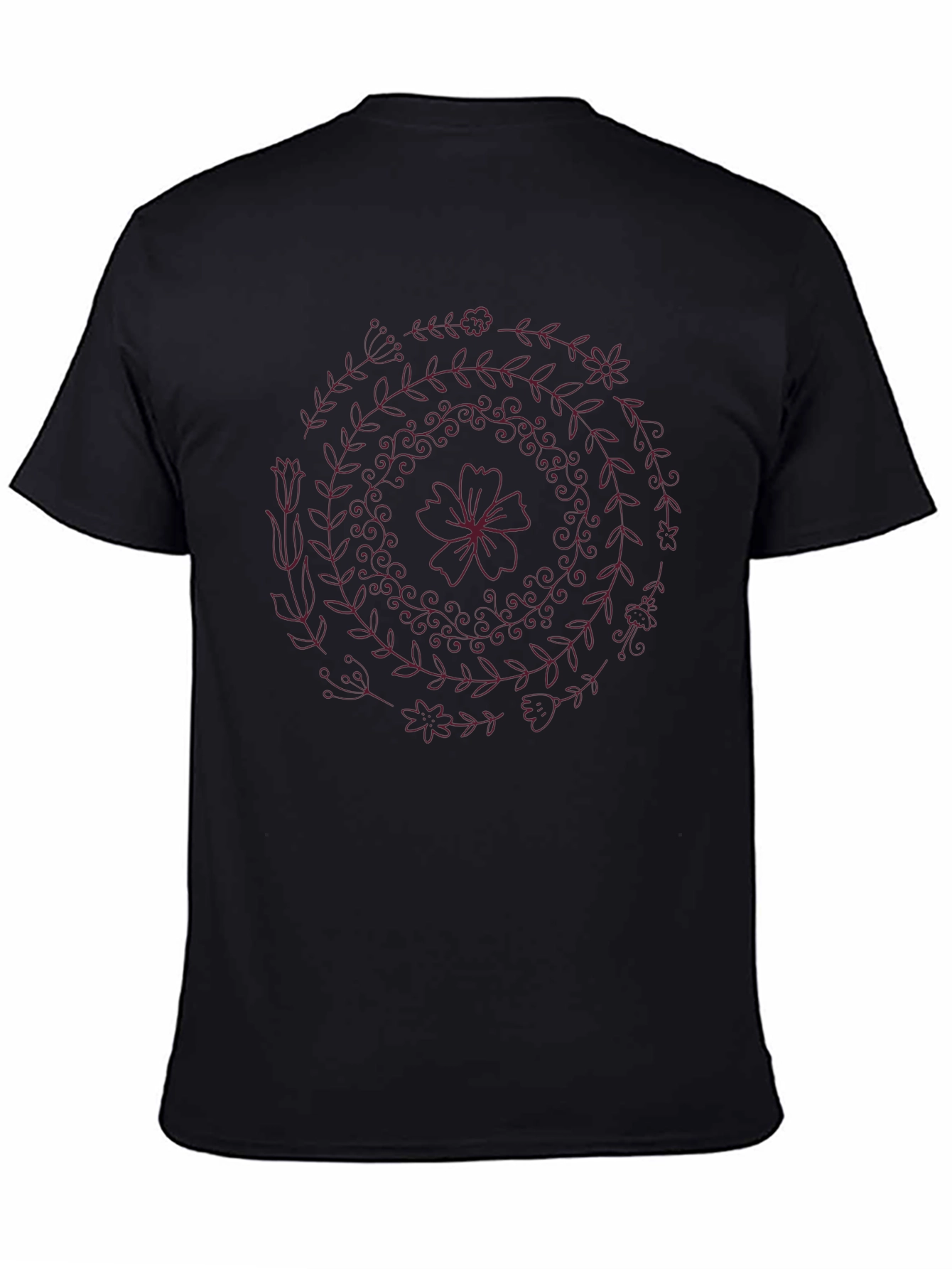 Floral Mandala Graphic Black T-Shirt