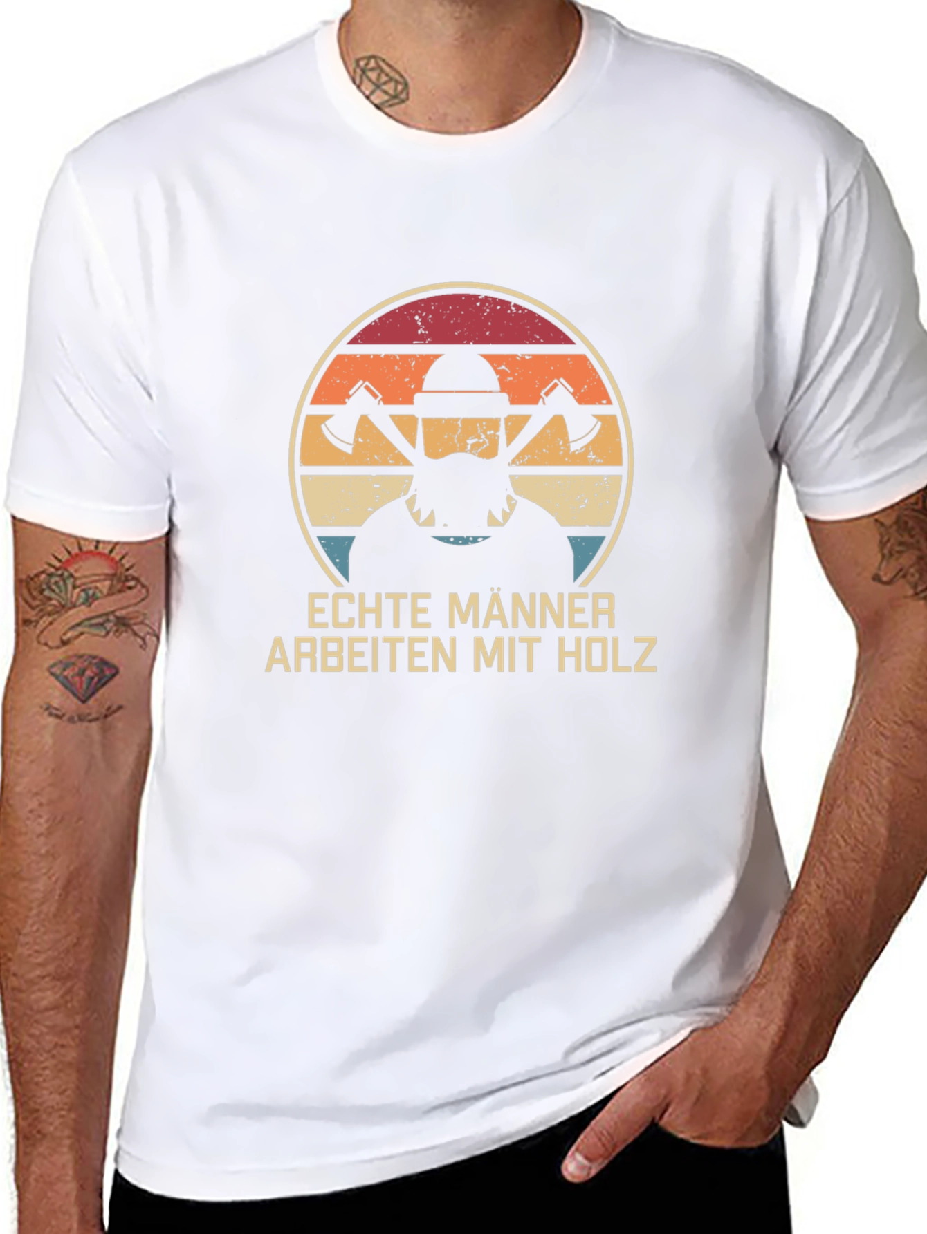 Echte Männer Arbeiten Mit Holz T-Shirt - Lumberjack Tee