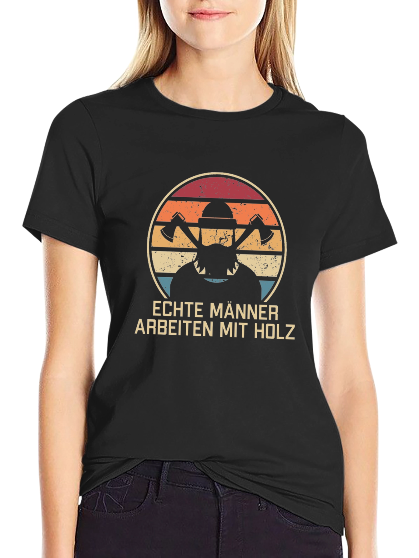 Echte Männer Arbeiten Mit Holz T-Shirt - Lumberjack Tee