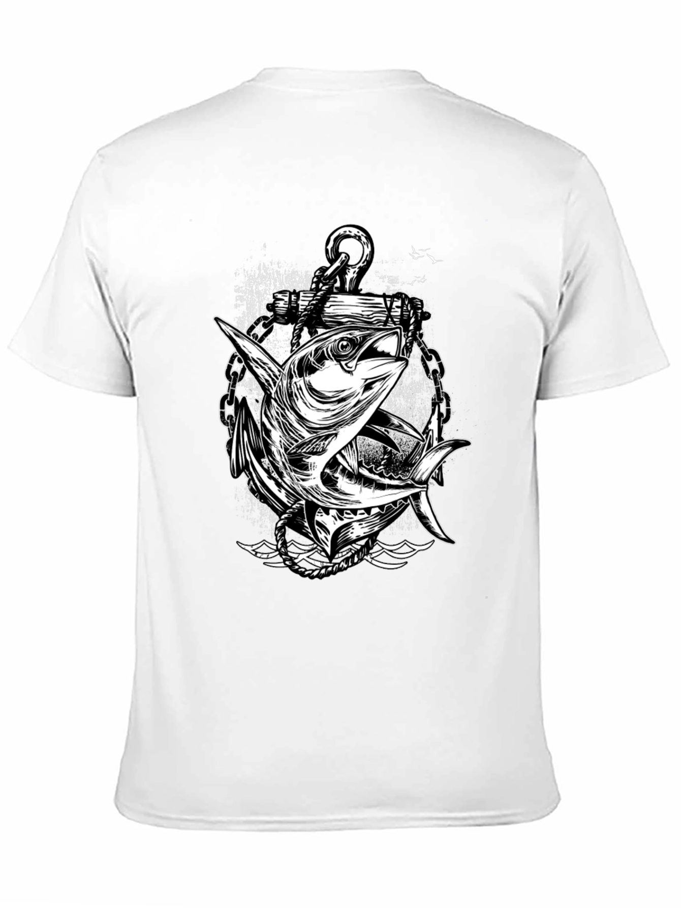 Anchor & Fish Graphic Tee - Black