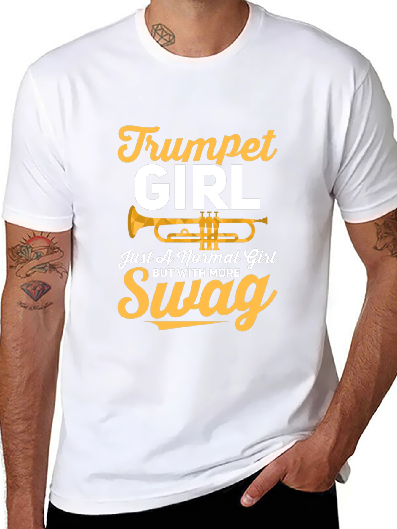 Trumpet Girl Swag Black T-Shirt