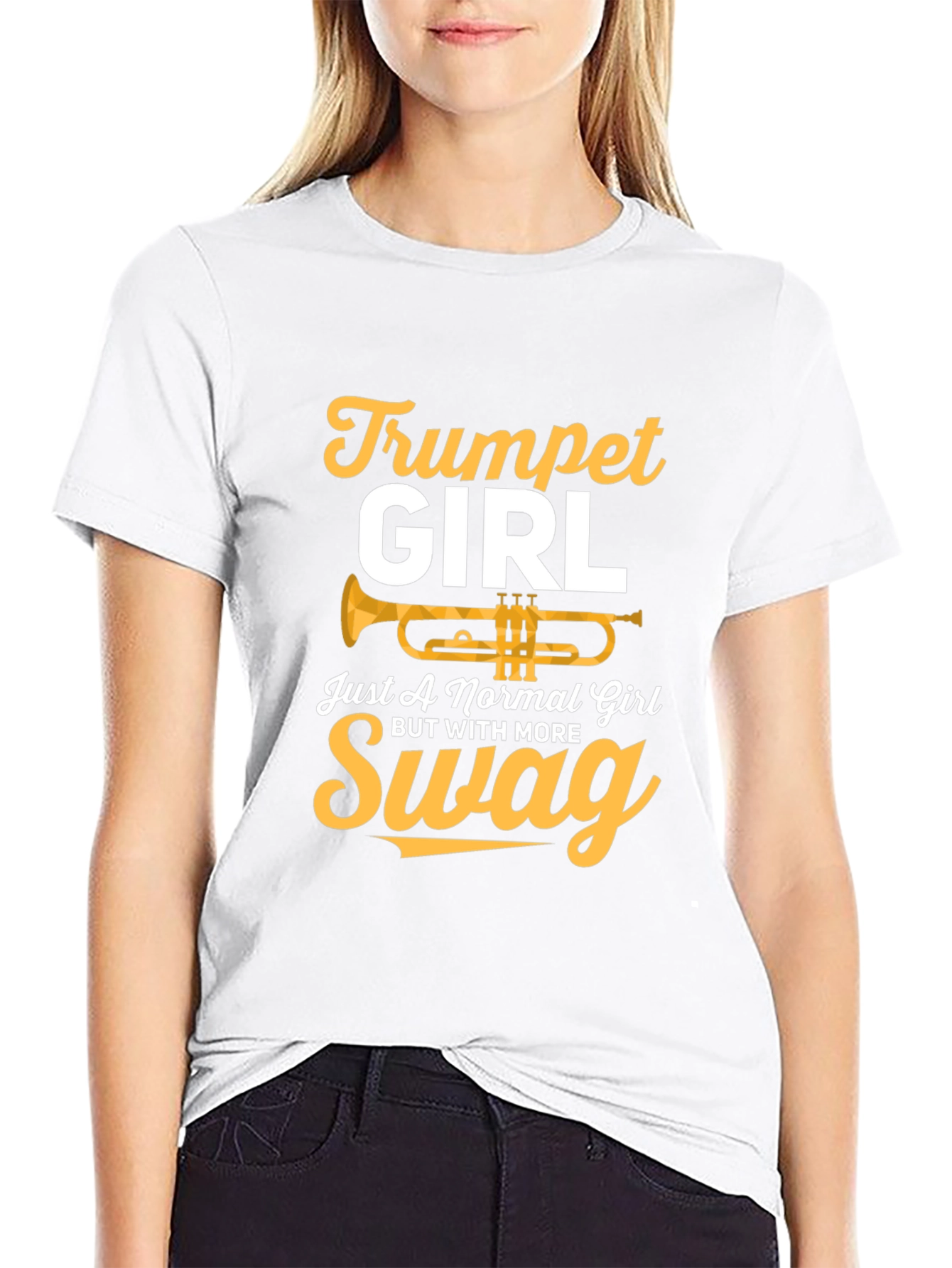 Trumpet Girl Swag Black T-Shirt