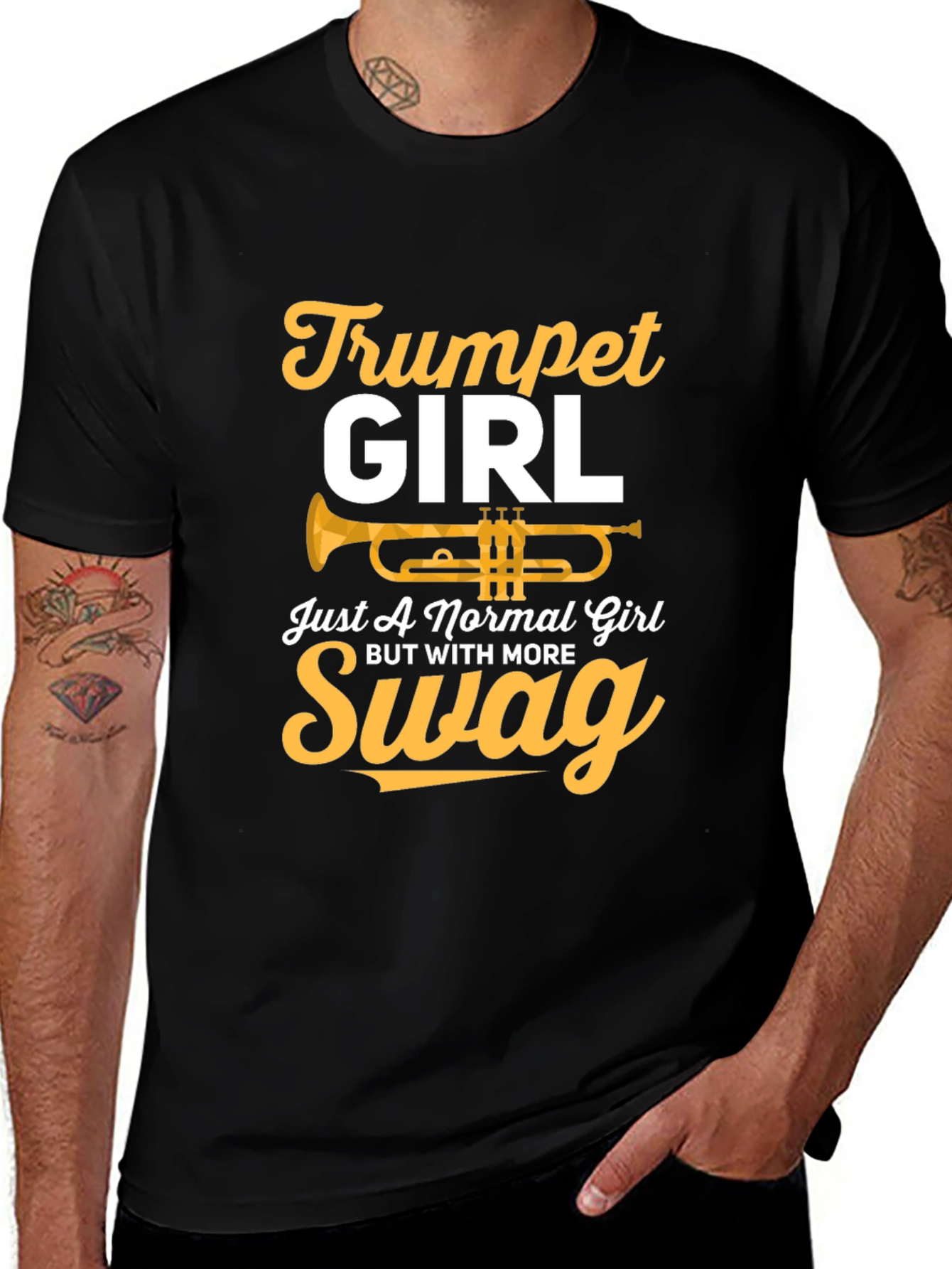 Trumpet Girl Swag Black T-Shirt